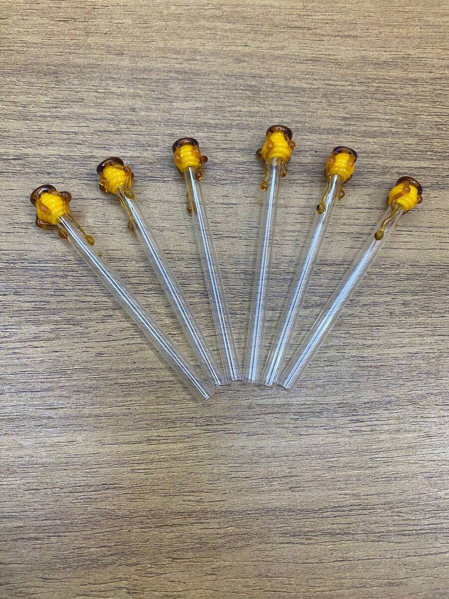 Glass Pipe With Tempered Glass Mouthpiece In The Shape Of A Honey Pot - 香檳色 - 查看 1
