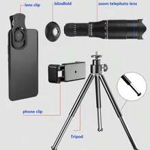 4K HD 40xFMC 35mm Super Telephoto Zoom Monocular Telescope For Mobile Phones To Take Photos And Videos LAY-40X - màu đen - Xem 4