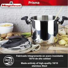 Olla A Presión Magefesa Prisma 7.5 Litros 01OPPRISM75, Acero Inoxidable 18/10, Cocina Sana, Inducción, Bloqueo Fácil, Cierre Cómodo y Fácil, Reparto del Calor uniforme - Plateado - Ver 2