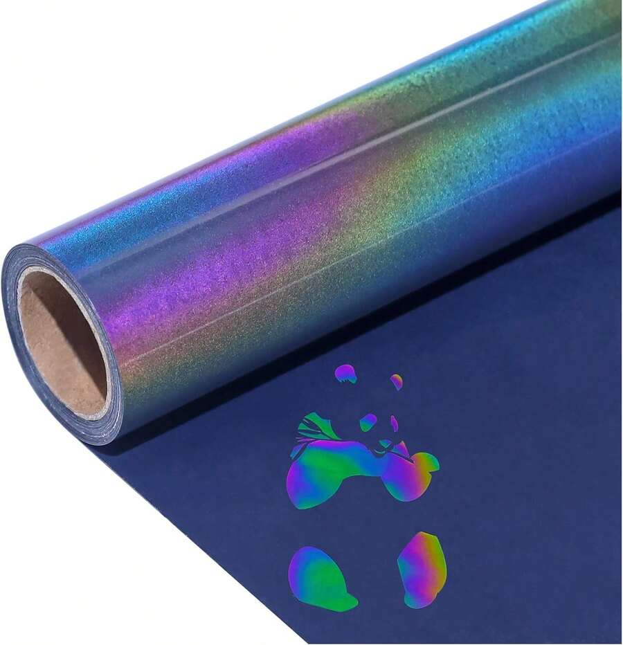 Glow-Up Silver Reflective Vinyl Roll - 12"X6' For Creative DIY! - Rainbow Reflection - View 1