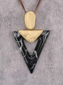 1 chiếc vòng cổ kim loại xoắn tròn vàng tối giản, vòng cổ xích phóng đại thời trang dành cho cả nam và nữ, thích hợp làm quà tặng cho bạn trai/bạn gái - Ngắn - Xem 16