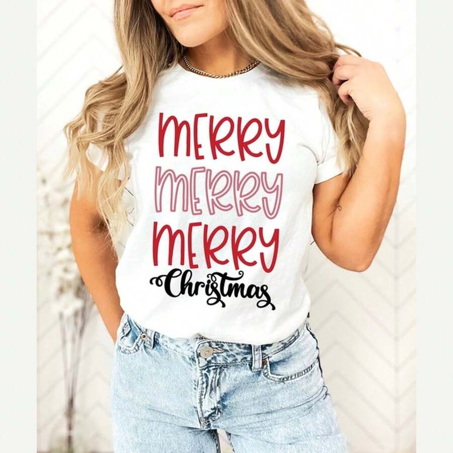 Camiseta de Feliz Navidad, Camiseta navideña, Camiseta de fiesta, Conjunto navideño a juego, Regalo de Navidad.JPG220g WoM-en's 100% Cotton T-Shirt - Feminine and Comfortable FiT-Suitable for all people, whether woM-en or M-enhigh-quality durable fabric suitable for all seans,ft to the touch but built to lastBreathabletops woM.en fall outfiT.S for woM.en vaC.Ation outfiT.S woM.en halloween costume - Blanco - Ver 1