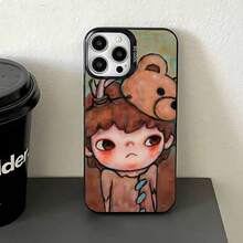 Cute H-Hironos Little Boy Phone Case For IPhone 17,16,15,14,13,12,11,Pro,Max,Plus,E,Air,Mini Black Tpu Cover - z1 - Xem 2