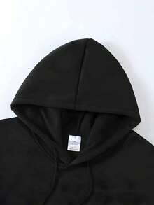 Men's Heavyweight Hoodie - Black Pullover Sweatshirt With Los Angeles Graphic Print, Relaxed Fit Big & Tall Sizes, All-Season Casual Streetwear For Everyday & Special Occasions, Urban Fashion, Bold Print Design, Quality Stitching, Hooded Sweater, Street Style Lovers, PLUS SIZE - màu đen - Xem 5