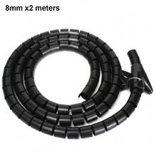 2 Meter 8-25mm Cable Spiral Wrap Tidy Cord Wire Banding Loom Storage Organizer PE TV Wire Winding Tube Wire Sleeves