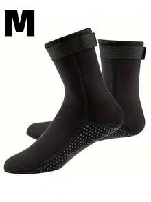 1 Pair 3mm Neoprene Diving Socks, Beach Socks, Diving & Snorkeling Socks, Warm Anti-Slip Durable Ankle-High Thick Socks, Diving Socks, Women's Swimming Socks, Women's Beach Socks, Swimming Socks, Women's Socks, Water Sports Socks, Beach Shoes, Short Tube Design, Anti-Slip Grip, Durable Fabric, Neoprene Material, Protective Socks, For Swimmers, Women's Socks