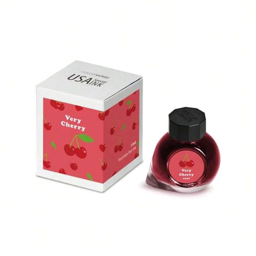 Colorverse Ink - USA Special Series - Michigan - Very Cherry (15ml) Fountain Pen Ink - Cherry - View 1