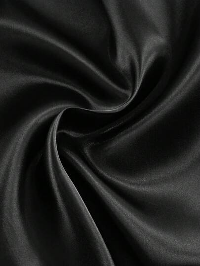 1块丝滑黑色缎面面料，适用于婚礼装饰、服装制作，预裁缝纫DIY材料