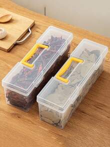 1pc Kitchen Cabinet Handheld Spice Storage Box 6-In-1 Set, Plastic Airtight Seasoning Container, Condiment Organizer