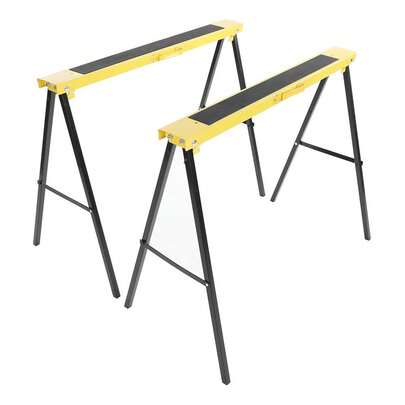 2Pcs Folding Heavy Duty Steel Sawhorse Portable Saw Horse Non Slip Trestle Stands Work Support