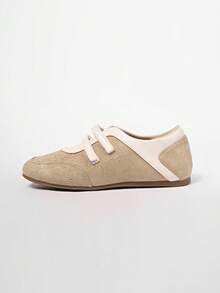 2025 Spring Retro Red Versatile Hook And Loop Mary Jane Shoes, Women Casual Round Toe Flat Leather Shoes,Ballet Flats - Apricot - View 7