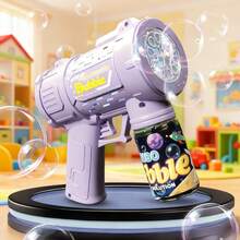 10-Hole Fully Automatic Outdoor Bubble Machine, Bubble Gun With Colorful Lights And Thousands Of Bubbles, Summer Outdoor Beach Toy, Birthday Gift For Boys And Girls, Holiday Gift Toy, Essential For Halloween, Christmas And Wedding Games. - 紫色 - 查看 8