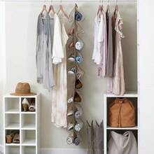 Closet Storage Hanging Shoe Organizer Latte - Latte - View 2