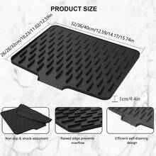 1pc Heavy Duty 14.17x11.02 Inch Anti-Slip Kitchen Dish Drying Mat With Built-In Drainage System, Easy To Clean Surface, Compatible With Sink, Refrigerator And Dish Rack - Ideal For Modern Kitchen And Home Kitchen Items Kitchen Accessories Kitchen Tools