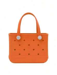 1个大容量实用EVA沙滩手提包，透气EVA女士沙滩手提包 - 轻便耐用纯色敞口设计，超大防水可水洗结实敞口手提包，适合沙滩、泳池、运动、池畔、购物和野餐 - 时尚假日配饰、沙滩包、度假、休闲外出、节日礼物、休闲用途、时尚手提包 | 活力手提包 | 耐用手提包、可爱手提包、圣诞礼物、购物、游泳、工作、旅行