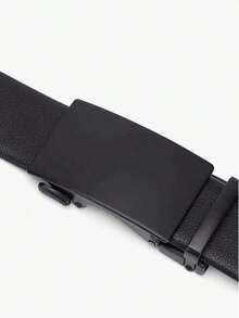 1pc Leather Belt With Square  Men - màu đen - Xem 4