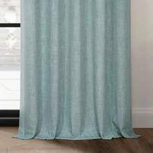 HPD Half Price Drapes - Cortinas de Lino sintético para Sala de Estar (1 Panel), 50 de Ancho x 84 de Largo, Cortinas texturizadas para oscurecer la habitación para recámara, 84 Pulgadas de Largo(127An x 304.8Al cm (1 Paneles) Cardo marino) - Multicolor - Ver 3