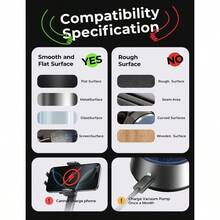LISEN A680 Vacuum Car Phone Holder 360° Adjustable Electric Suction Phone Holder Mobile Phone Car Holder Vacuum Suction Cup Foldable For IPhone 17 Air 16 15 Pro Max Galaxy S25 Ultra Black - Black - View 8