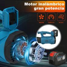 Sopladora Aire Inalambrica Eléctrica Portátil 2 4.0batería - Azul - Ver 4