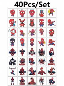 20 Stücke/Set Spinne-Mans Marvels wasserfeste temporäre Aufkleber, Kawaii Körperkunst für Geburtstagsfeiern, Dekoration für Cosplay & Alltagskleidung Tattoo