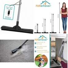 Evriholder FURemover escoba con espátula y cepillo de pelusa, hecho de hule natural, multisuperficie y eliminación de pelo de mascotas, mango telescópico que se extiende de 91.50 cm pies a 183.00 cm, Cepillo compacto, Gris/Negro, 1(Compact FURemover Broom) - Multicolor - Ver 1