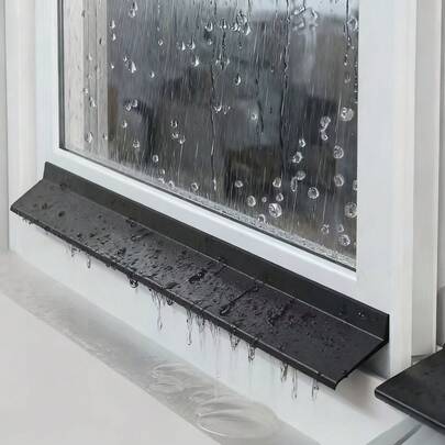 1 pieza Barrera de agua de TPE de uso pesado - Adecuada para puertas corredizas y sistemas de drenaje de balcones - Tira de sellado fácil de instalar, aplicable a puertas de ducha, ventanas, deflector impermeable