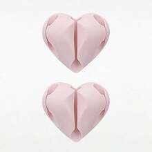 3pcs Three-Hole Love Desktop Data Cable Organizer, Self-Adhesive Cable Computer Mouse Headset Cable Winder Combination Storage(Pink, White, Black) - Multicolor - View 6