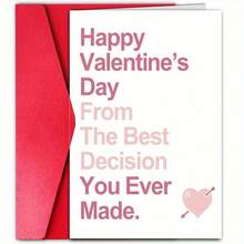 1pc, Funny Valentine's Day Cards For Your Husband Or Boyfriend, Best Decision You Ever Made, Ironic Valentine's Day Cards, Small Business Supplies, Thank You Cards, Birthday Gifts, Unusual Items - Multicolor - View 1