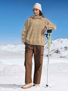 女士长袖休闲星空绒毛连帽卫衣 - 彩色 - 查看 5