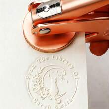 1pc Personalized Embossing Stamp, Custom Handmade Embossing Stamp, Logo Embossing Stamp, Wedding Logo Embossing Stamp, Library Book Embossing Stamp - Rose Gold - Multicolor - View 6