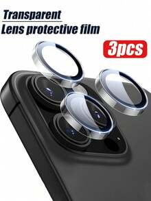 3片装苹果相机镜头保护膜，兼容 17、17 Pro、17 Pro Max、17 Air、16 Pro Max、16 Pro、15 Pro Max、15 Pro、14 Pro Max、14 Pro，超强韧高清独立式相机镜头保护膜，防刮花，超薄钢化玻璃，透明 - 無色 - 查看 7