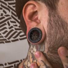 2PCS 316L Stainless Steel Ear Gauges Stretcher Viking Rune Ear Plugs Tunnels Earrings Piercing Expanders Body Jewelry For Women Men - 1431 - View 9