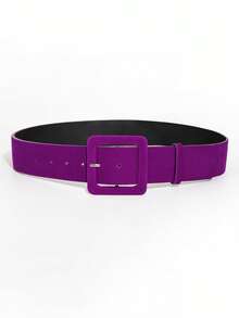 1条女士简约搭扣腰带，适合搭配连衣裙 - 紫色 - 查看 2