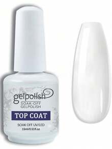 1瓶15毫升免擦拭哑光面油，哑光效果指甲油，适用于家庭美甲沙龙DIY