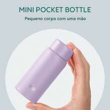 TYESO 1 Piece Mini Pocket Thermal Mug, Stainless Steel, Portable Travel Mug, Back To School, 200ml/7oz Stainless Steel Tea Cup, New Stylish Water Bottle, Mini Portable Car Cup - Roxo - 查看 1