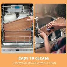 6-Pack 12" Natural Acacia Wood Rectangular Charcuterie Board Set, Modern Wooden Serving Trays For Cheese, Desserts & Appetizers - 棕色 - 查看 5