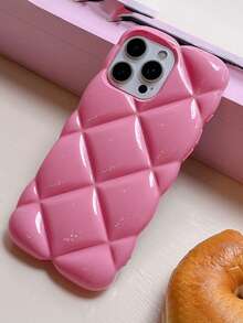 亮片菱形亮面手机壳，兼容 17 Pro Max、17 Pro、17 Air、17、16、15、14、13、12、11 Pro Max、16 Plus，3D 几何图案，防震透明软壳 - 玫粉 - 查看 5