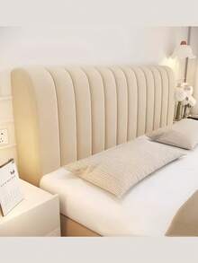 1 Velvet Thickened Headboard Cover For Full Queen California King Bed, Quilted Headboard Cover Soft Dust Protective Cover For Bedroom Decoration, Washable, Long Protective Cover With Cushion, Fits King Size Bed, Elastic Filling, Elegant Double Bed, Single Bed, Suitable For Wooden Bed, Couples.