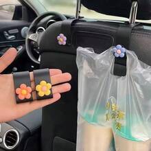 AD 2pcs Hidden Flower Car Seat Back Hooks, Multi-Functional Creative Seat Hangers & Interior Storage Organizers