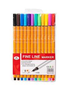 6/12/18/24 支纤维笔、细线笔、马克笔，适用于绘画、涂色书、日记本、书写、素描，适合学校、办公室、成人 - 返校用品 - 彩色 - 查看 14