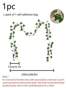 1/6/12/24 件人造悬挂藤蔓，适用于家居、花园、墙面装饰、绿叶丛林主题派对婚礼装饰、情人节、礼物家居装饰返校房间装饰学校用品、假植物