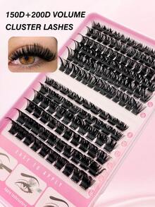 Rikuaild 378/414片D卷度单根假睫毛嫁接套装，包含60片下睫毛+60片尖头仙女睫毛+258片60D+150D+200D蓬松假睫毛，附赠睫毛胶、镊子和睫毛刷，在家轻松DIY假睫毛嫁接 - 彩色 - 查看 7