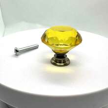 30mm Smooth Round Glass Cabinet Door Knobs/Pulls, Colorful Drawer Handles Suitable For Home, Cabinet, Drawers And Dresser, With Screws - Multicolor - View 11