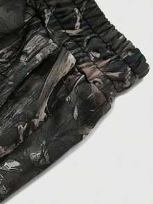 Y2K Streetwear Camouflage Print Wide Leg Pants - Unisex Gothic Letter Graphic Loose Casual Trousers - Màu xanh lá cây đậm - Xem 4