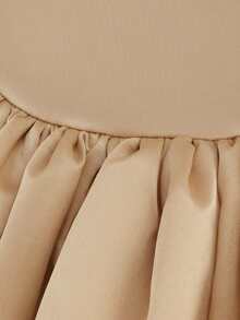 Young Girl' Elegant Champagne Satin Short Sleeve Short Dress, Suitable For Birthday Party, Celebration, Flower Girl Wedding, Bridal, Princess Dress, Photo Shoot, Easter, Vacation - Rượu sâm banh - Xem 10