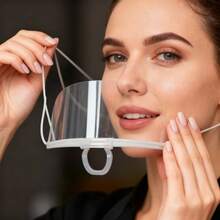 20 PIEZAS Cubierta de máscara transparente para manicurista para la industria de servicios, cubierta transpirable para salones de spa, estudio de pestañas y salones