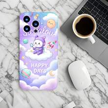 1PC Phone Case ,  Cute Cat Cloud Planet Stars , Stylish Phone Case, Phone Decoration, All-around Lens Protection, Creative Small Gift, Funny Gift for Boys and Girls - Negro - Ver 6