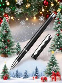 Bolígrafo de metal, negro, bolígrafo de lujo de fibra de carbono de alta gama con sensación de peso para suministros de negocios y escolares, de vuelta a la escuela