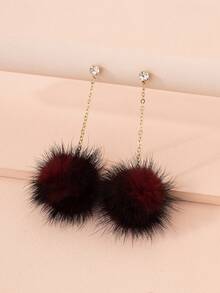 Pom-pom Drop Earrings