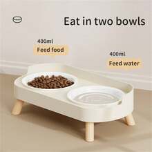 This New Double-Layered High-Footed Bowl For Cats And Dogs Integrates Food And Water Bowls, And Its Elevated Design Provides The Best Care For Your Beloved Pet.